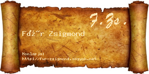 Für Zsigmond névjegykártya